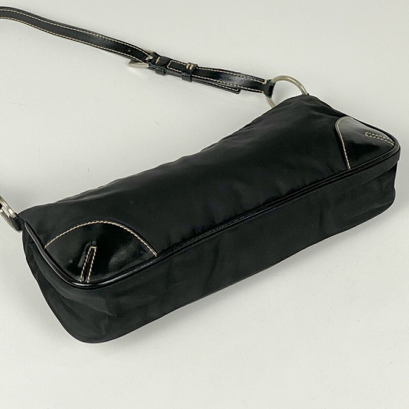 Prada Nylon Bag Plate Nero Shoulder - Picture 1 of 6